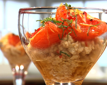 Havermout met gegrilde grapefruit