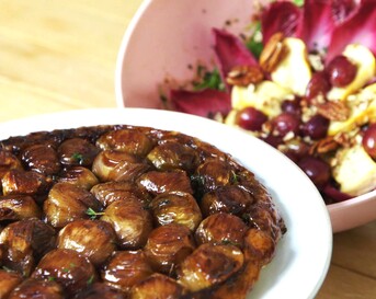 Tarte tatin van gekarameliseerde sjalot