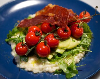 Risotto met krokante parmaham