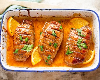 Eendenborst met sinaasappelsaus