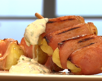 Aardappel baconspiesjes
