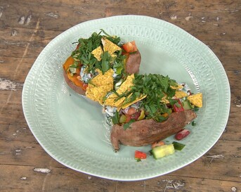 gepofte zoete aardappel