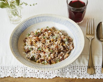 sausage red wine risotto