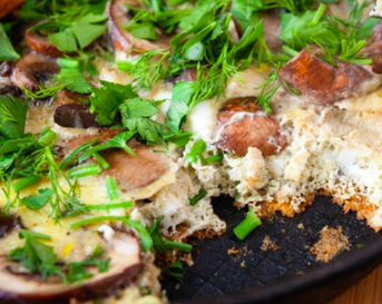 Snelle champignonfrittata