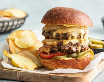 Cheese & onion burgers