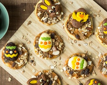 Appelkoekjes met pindakaas en chocolade