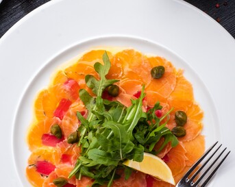 Viscarpaccio van tonijn en zalm