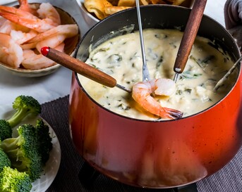 Garnalen-kaasfondue