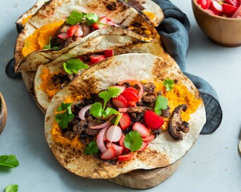 Tortilla met paddenstoelen