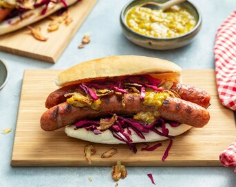 Hotdog met joppie en perrysaus
