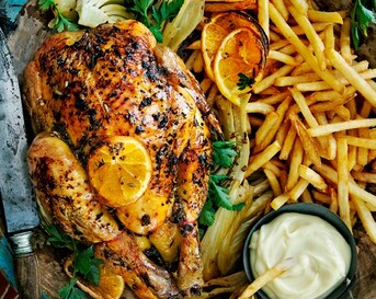 Franse kip met venkel en friet