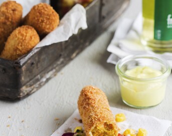 indiase Dahlkroketten met saffraanmayonaise