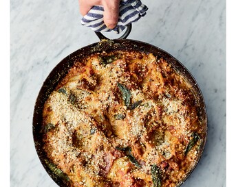 Slordige aubergine-lasagne