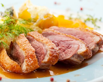 Eendenborst met sinaasappelsaus