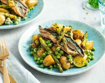 Aardappelsalade met asperges