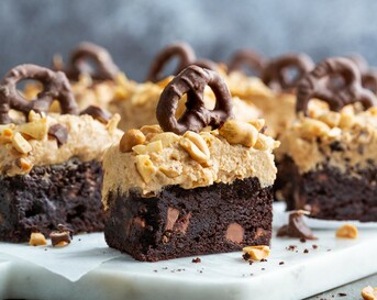 Brownies met pindakaas
