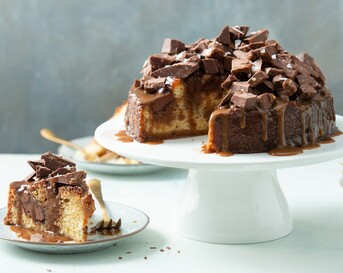Taart met gezouten zeezout karamel