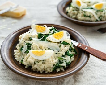 nationale week zonder vlees - risotto met spinazie a la creme