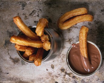 churros met hazelnotenganache
