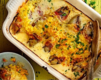 Ovenschotel met witlof en ham