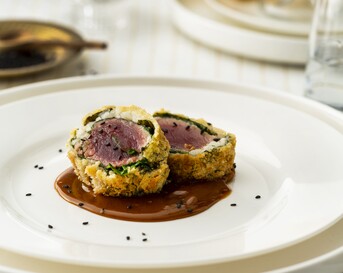 Tonijnrolletjes in pittige roomsaus
