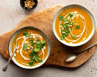 Flespompoensoep met kokosmelk