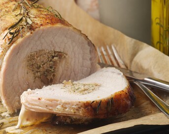 Rollade met paddenstoelen en kastanjes uit het programma Miljuschka Masterclass Kersteditie.