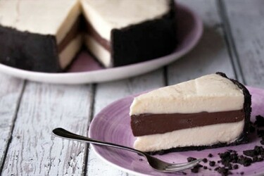 dubbele chocolade cheesecake