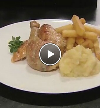 Gebraden kip met verse frieten