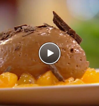 Chocolademousse met mandarijnencompote