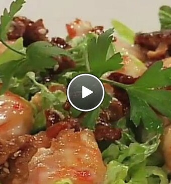 Garnalen met walnoten