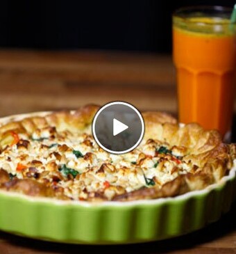 Spinazietaart met wortelverrassing