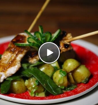 Kipfilethaasjes met kerriekrieltjes