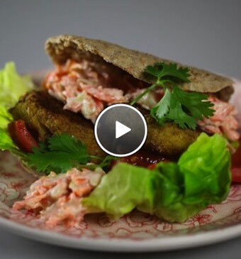 Falafel met komkommer-worteldip