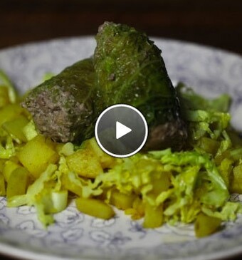 Gevulde groene kool met gehakt