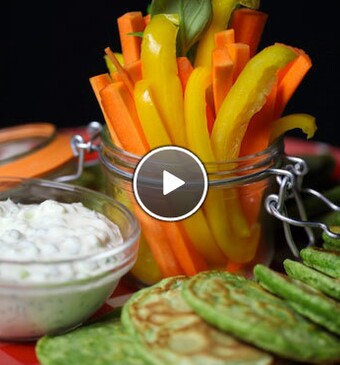 Spinaziepoffertjes met groentevingers