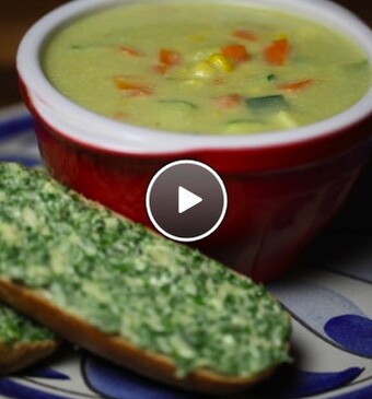 Aardappelcrème soep met worst