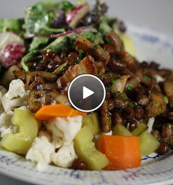 Kapucijners met zoetzure groente