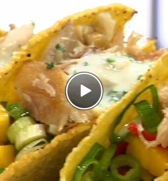 Taco met mango en makreel