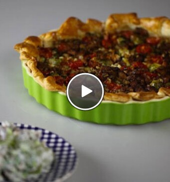 Spruitjesquiche met kerstomaten