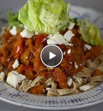 Pasta met pompoensaus