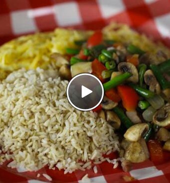 Gebakken sperzieboontjes met omelet