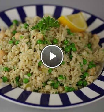 Citroenrijst met tijm en kikkererwten