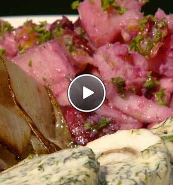 Scholrolletjes met gebakken witlof