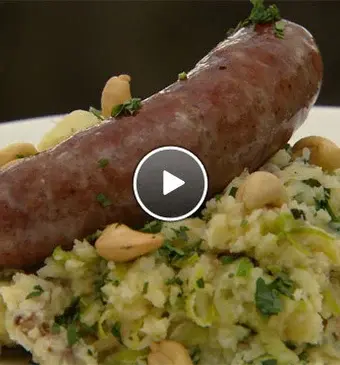 Stamppot met spekjes en cashewnoten