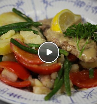 Scalopine al limone met boontjes salade