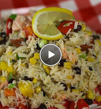 Caribische rijstschotel