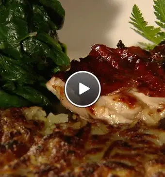 Polderhoen met spinazie en aardappel rosti