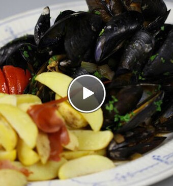 Spaanse Mosselen met aardappelpartjes