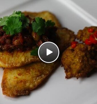 Griet met kappertjessaus en gefrituurde maïs